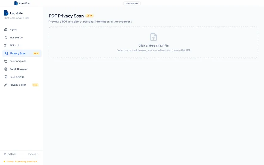 Localfile remove metadata tool screenshot
